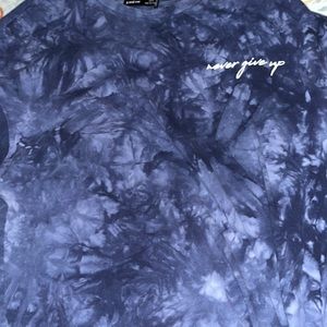 Navy blue, shein, “never give up”, mens T-shirt